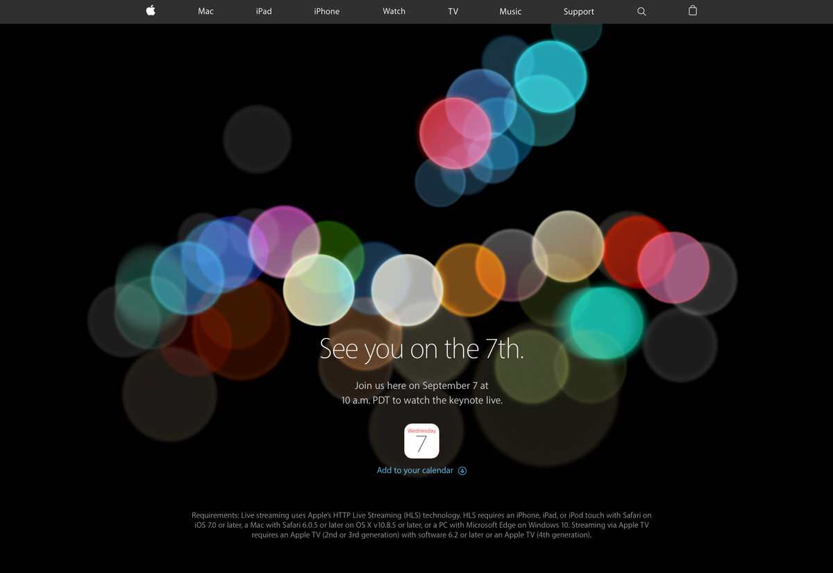 Apple 9월8일 See you on the 7th. 스페셜 이벤트 개최