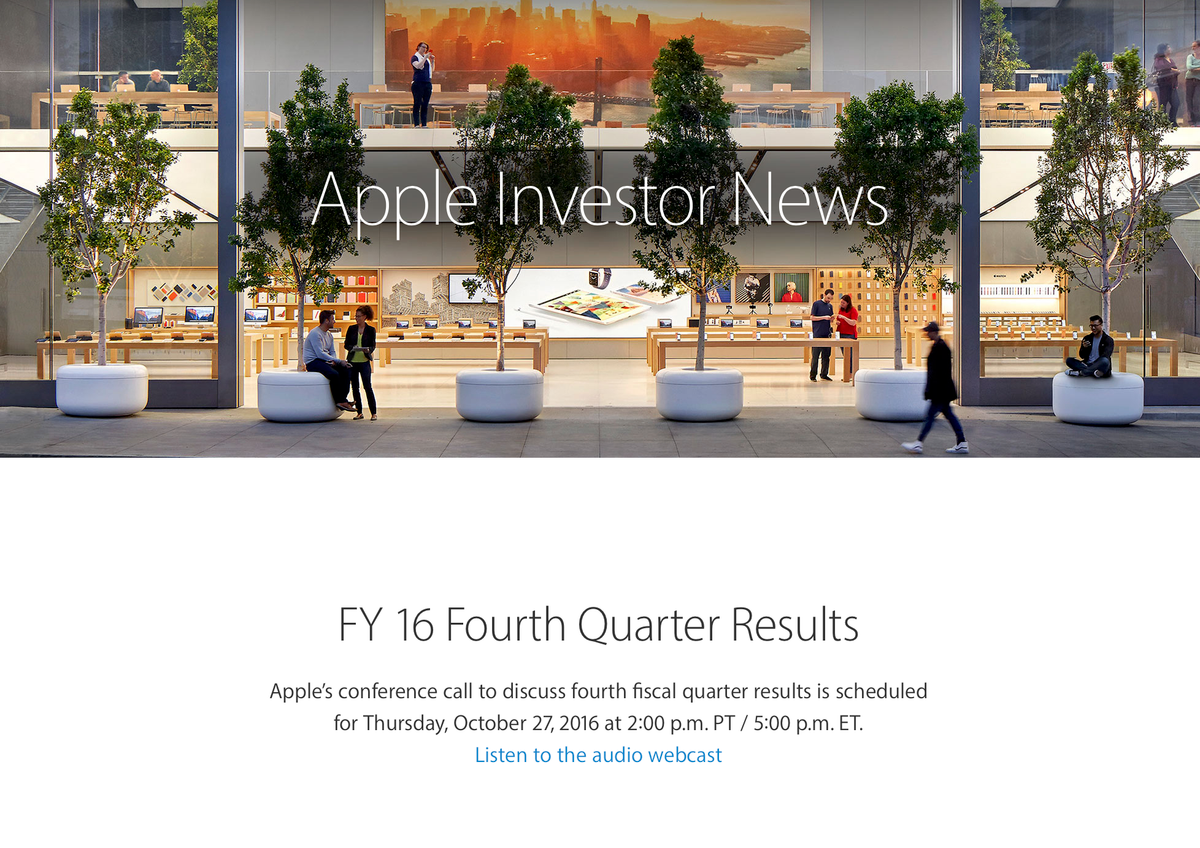 Apple 10월 28일 4분기 실적 발표 예정