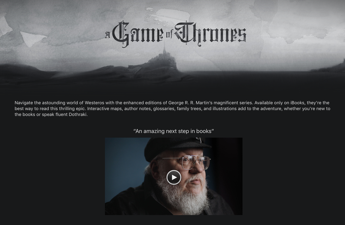 Game Of Thrones 주제 iBooks 컨텐츠