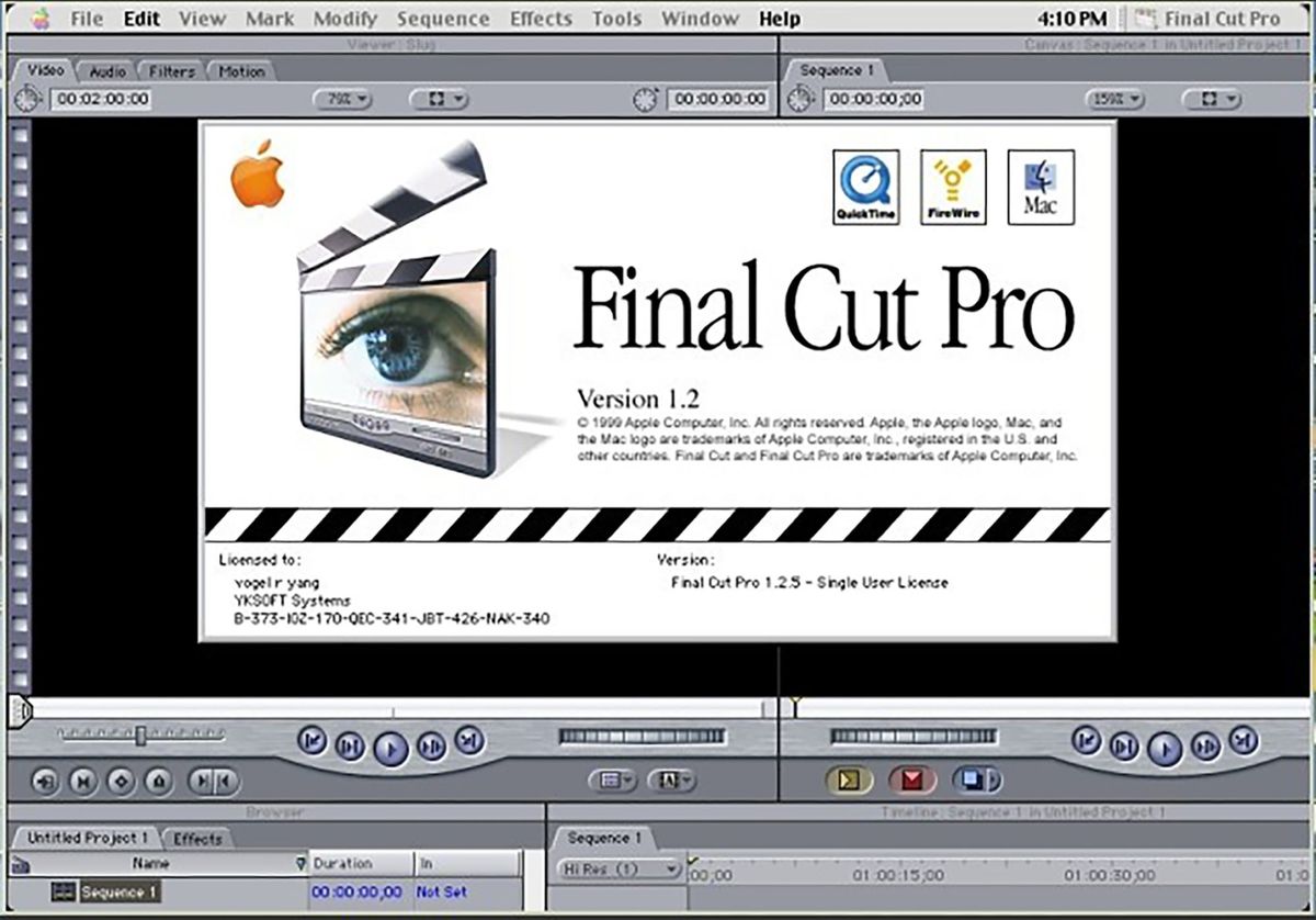 Apple, Final Cut Pro 1.2.5 발표 – 애플 2000년 4월 10일