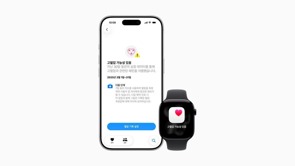 오늘부터 Apple Watch에서 고혈압 알림 확인 가능