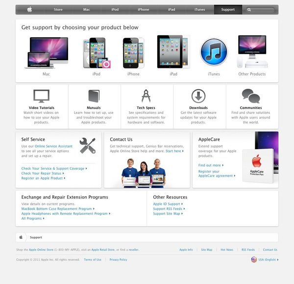 Apple 서포트 페이지 디자인 리뉴얼