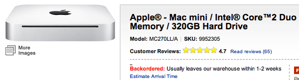 Mac mini, AirPort Extreme, Time Capsule 공급 부족.