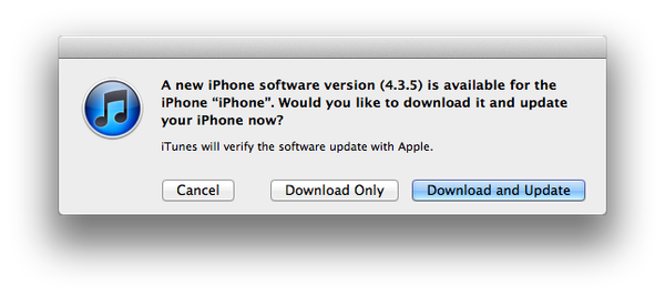 Apple, iOS 4.3.5 배포