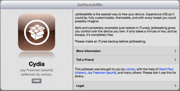 iPad2 지원 제일 브레이크 JailBreakMe 3.0 공개
