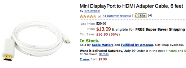 Mini DisplayPort에서 HDMI 변환되는 케이블의 판매는 불법이다?