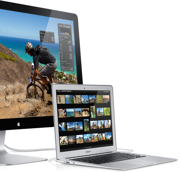 Apple Thunderbolt Display연결에 관한 Apple 지원 문서 제공.