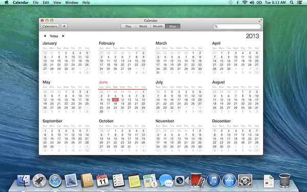 OS X Mavericks 개발자 프리뷰 버전의 스크린 샷