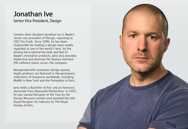 Apple의 Jonathan Ive, 산업 디자인에서 디자인 부문 책임자로 직함 변경