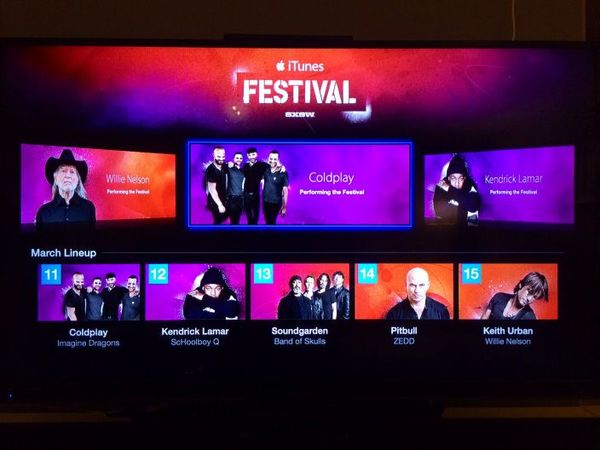 Apple TV에​​ iTunes Festival at SXSW 채널 등록