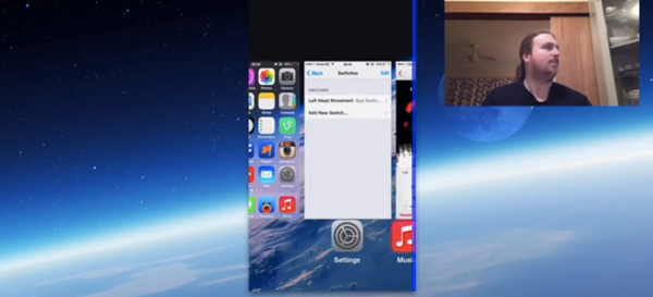 iOS 7.1 머리를 움직임을 인식하여 동작하는 기능 영상 설명