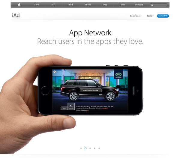 Apple. iAd 페이지 새롭게 오픈