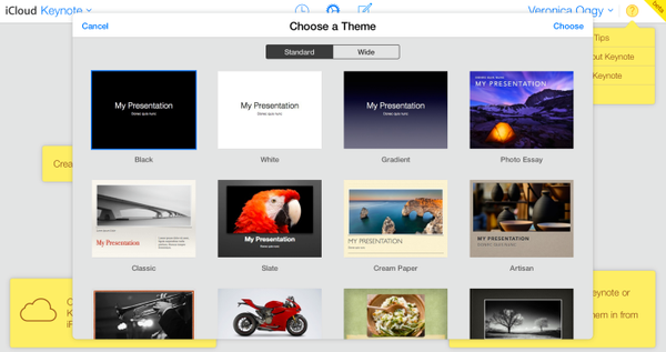 iWork for iCloud 업데이트. 문서 설정의 저장 기능.