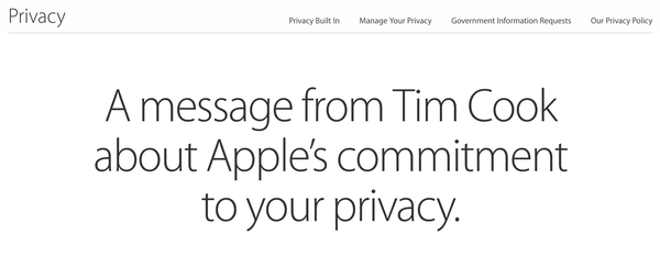 Tim Cook, 프라이버시 정책에 관한 활동에 대해 투명성을 높일 것을 전해.