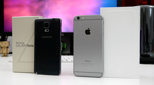 9to5mac. iPhone 6 Plus와 갤럭시 노트 4 비교 영상 제공.