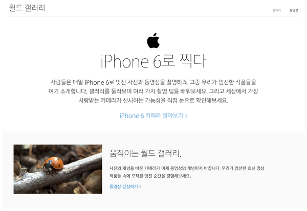 일반 사용자들이 iPhone 6로 촬영한 월드 갤러리 페이지 업데이트.