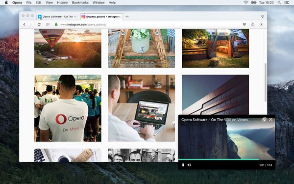 Opera 39 Beta 배포, 비디오 팝업
