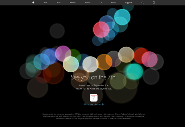 Apple 9월8일 See you on the 7th. 스페셜 이벤트 개최