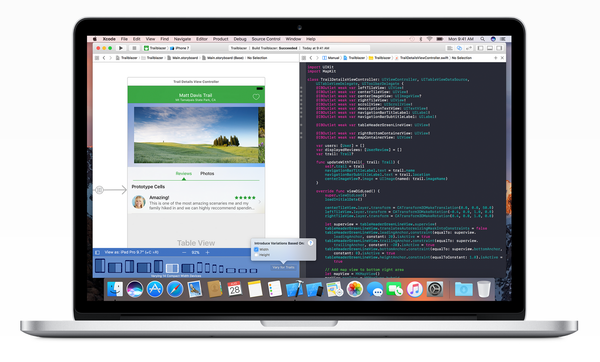 Touch Bar 지원, Xcode 8.1 출시