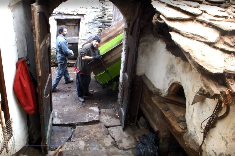 Courtyard Work - removing the original bread oven