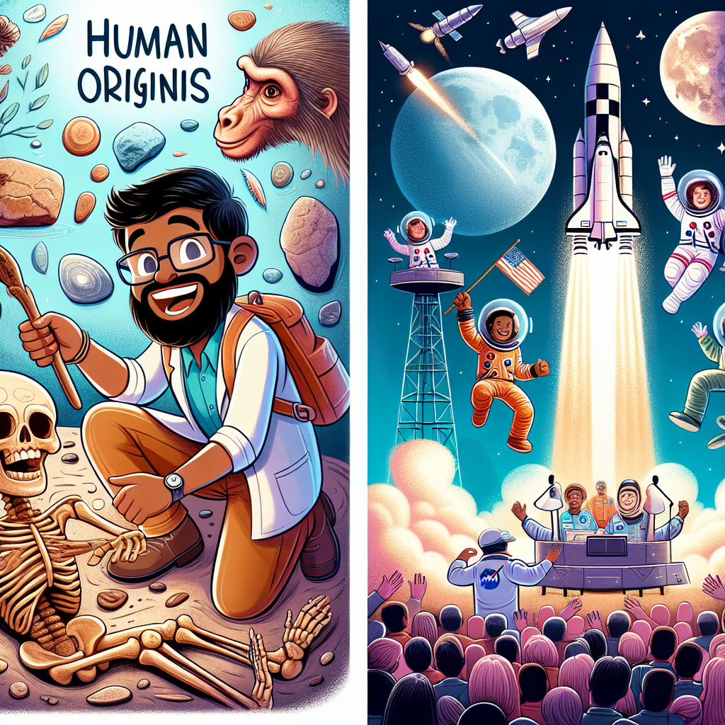 New Discoveries in Human Origins and NASA's Moon Rocket Launch