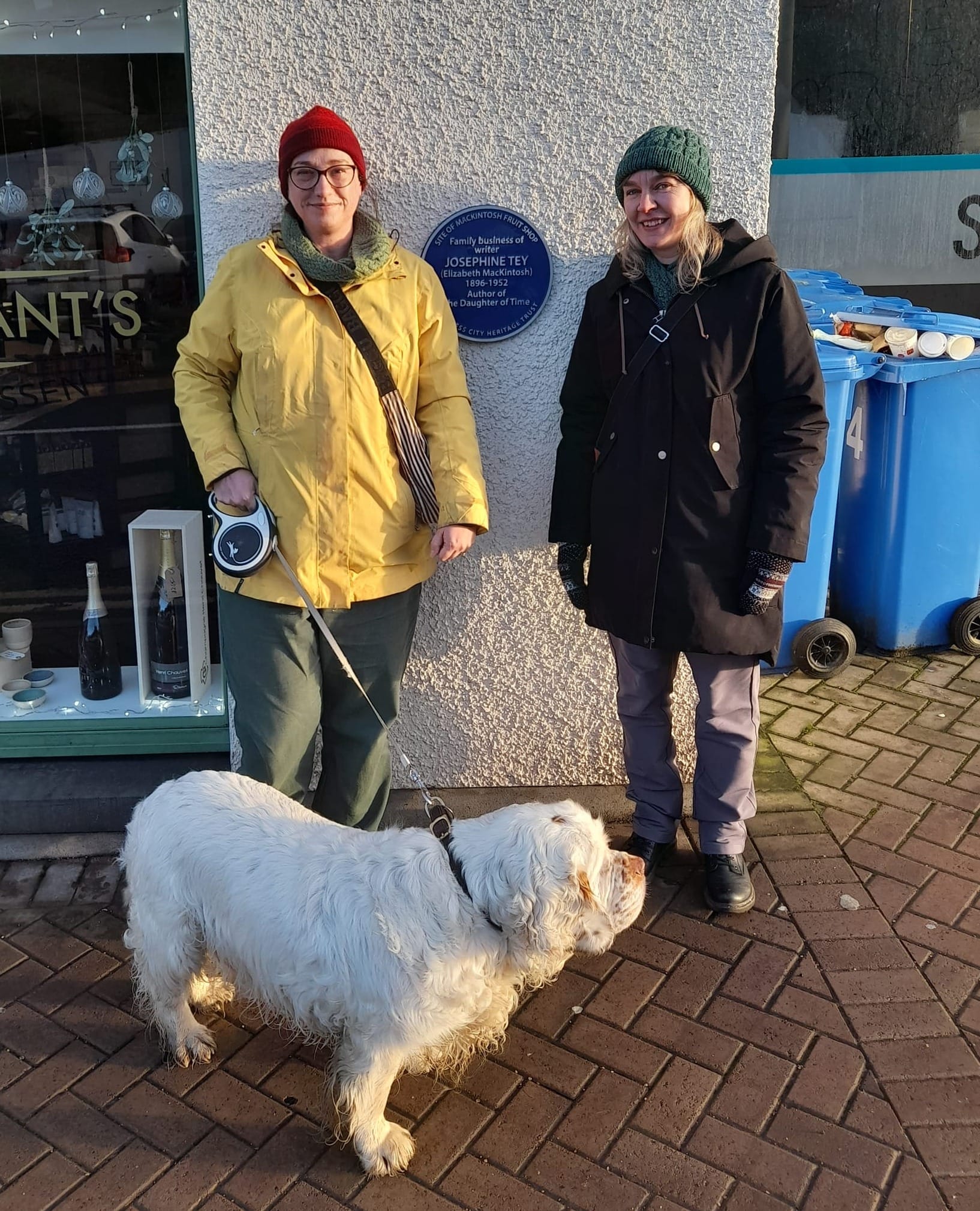 Caroline, Jennifer and Morris surveying the former site of the MacKintosh family business