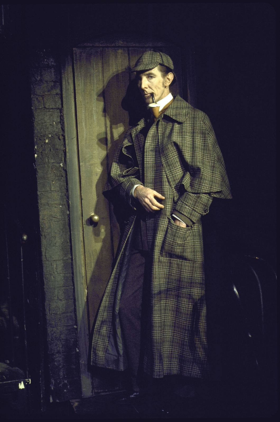 Actor John Wood as Sherlock Holmes in a 1974 Broadway stage production