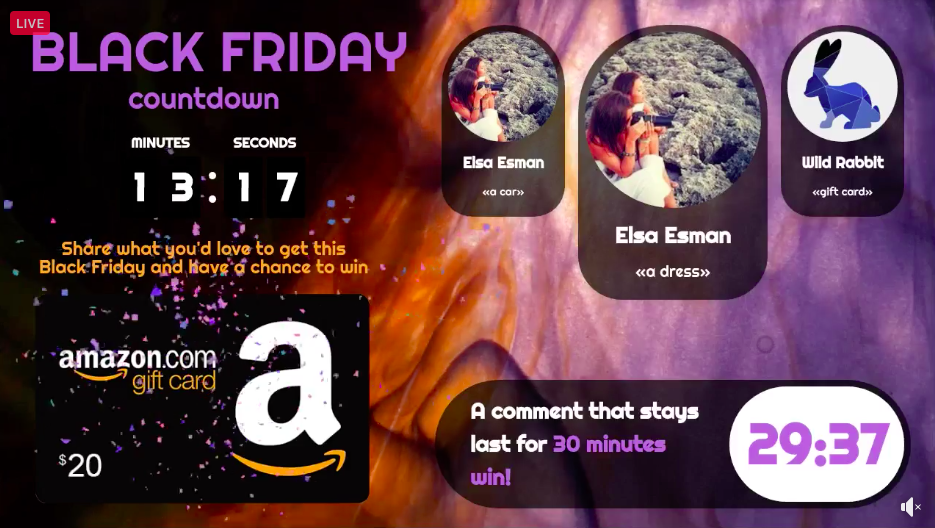 Live Interactive Game for Black Friday