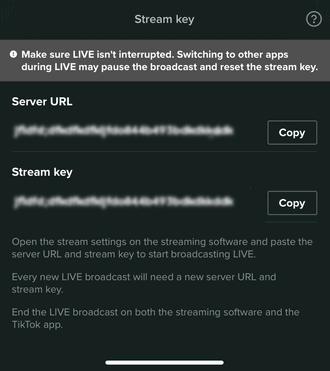 TikTok Stream Key