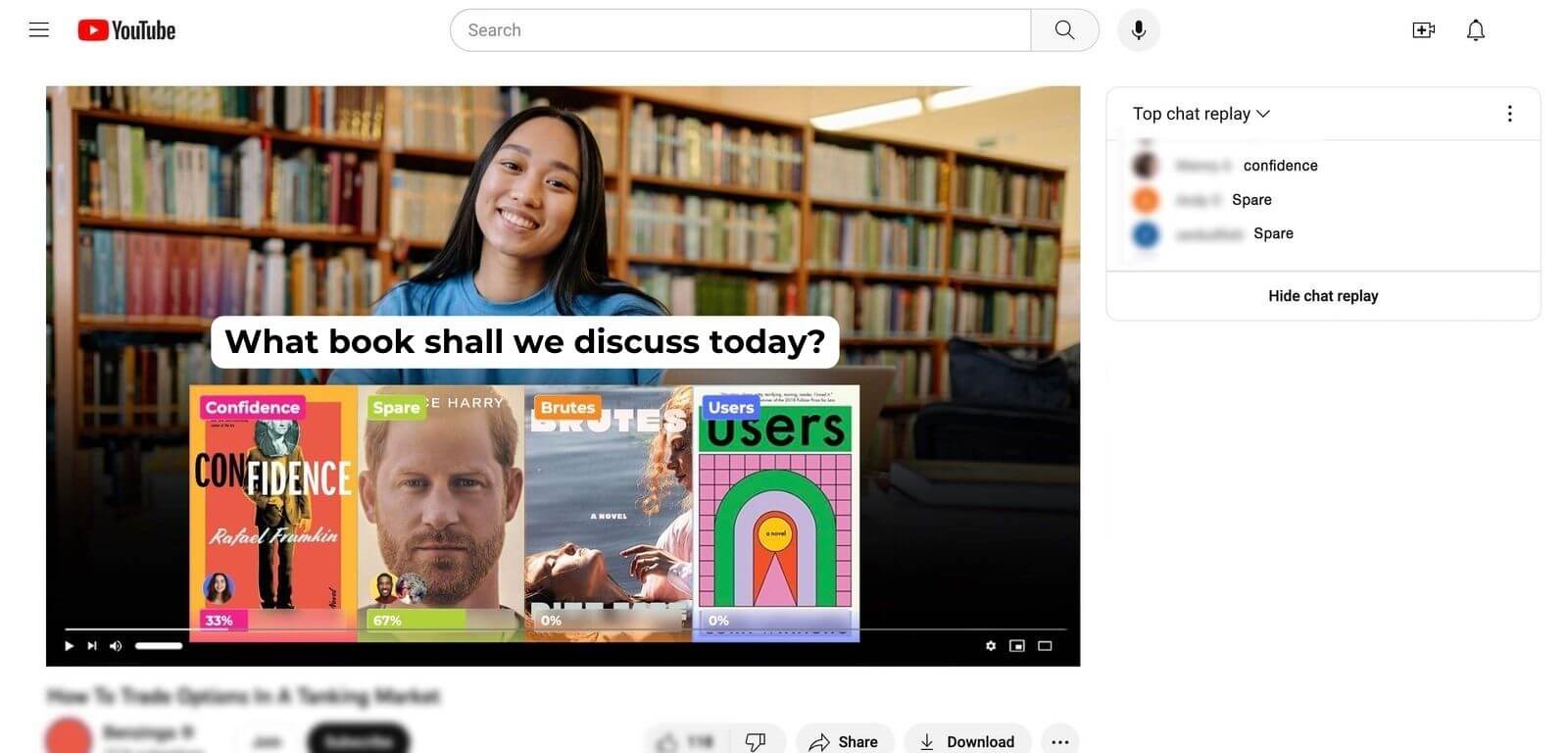 Automated Poll with Cards in a Live Stream