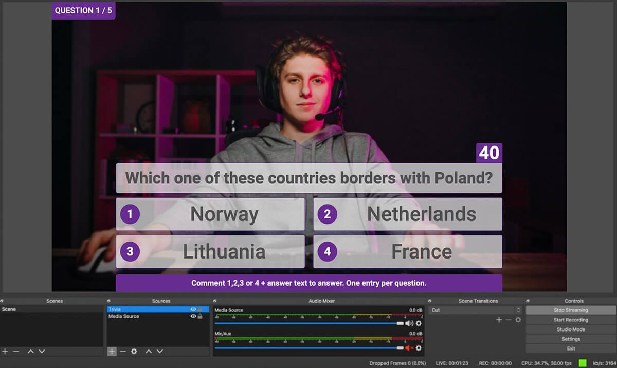 OBS Plugin - Trivia Game
