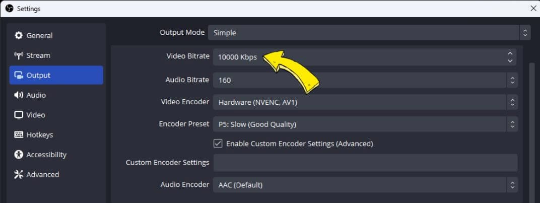 OBS Bitrate Settings