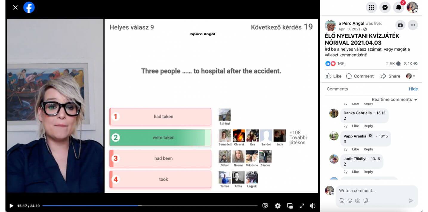 LiveReacting Live Facebook Quiz for Education
