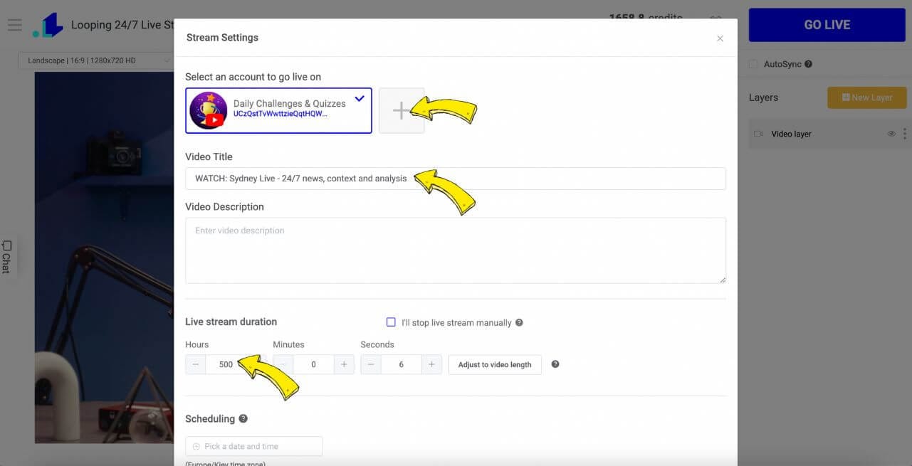 Connect Youtube Live