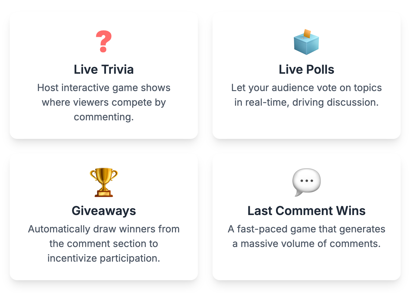 Ways to improve live stream interactivity