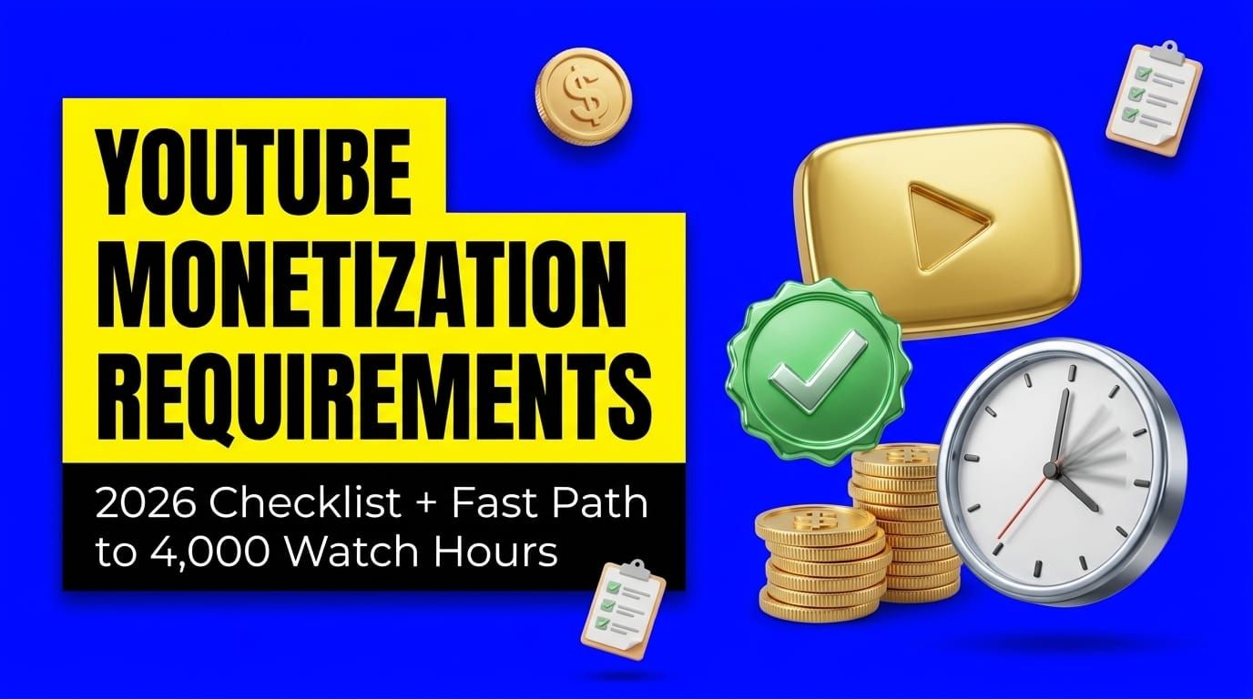 YouTube Monetization Requirements: 2026 Checklist + Fastest Path to 4,000 Watch Hours