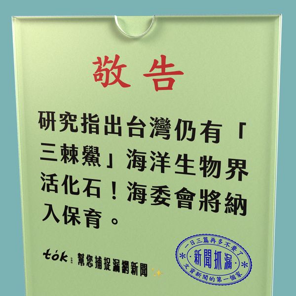 to̍k NEWS 🗞️ 三棘鱟在台尚未滅絕 評估納保育物種