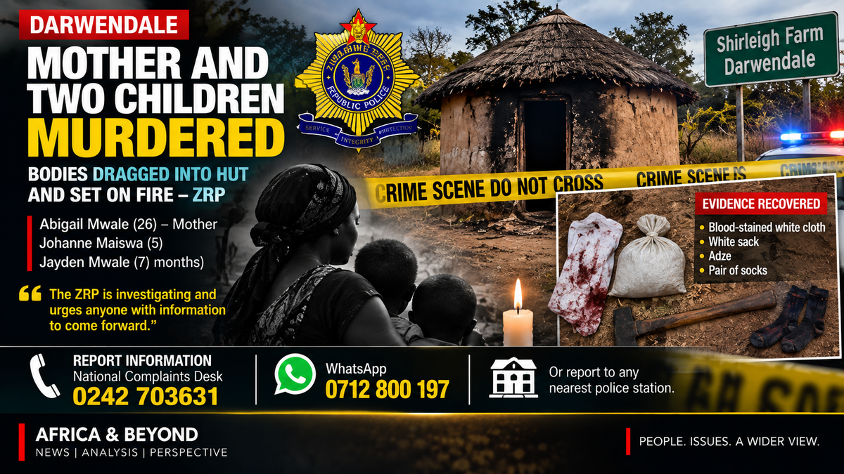 Mother and Two Children Killed in Darwendale, Police Investigate