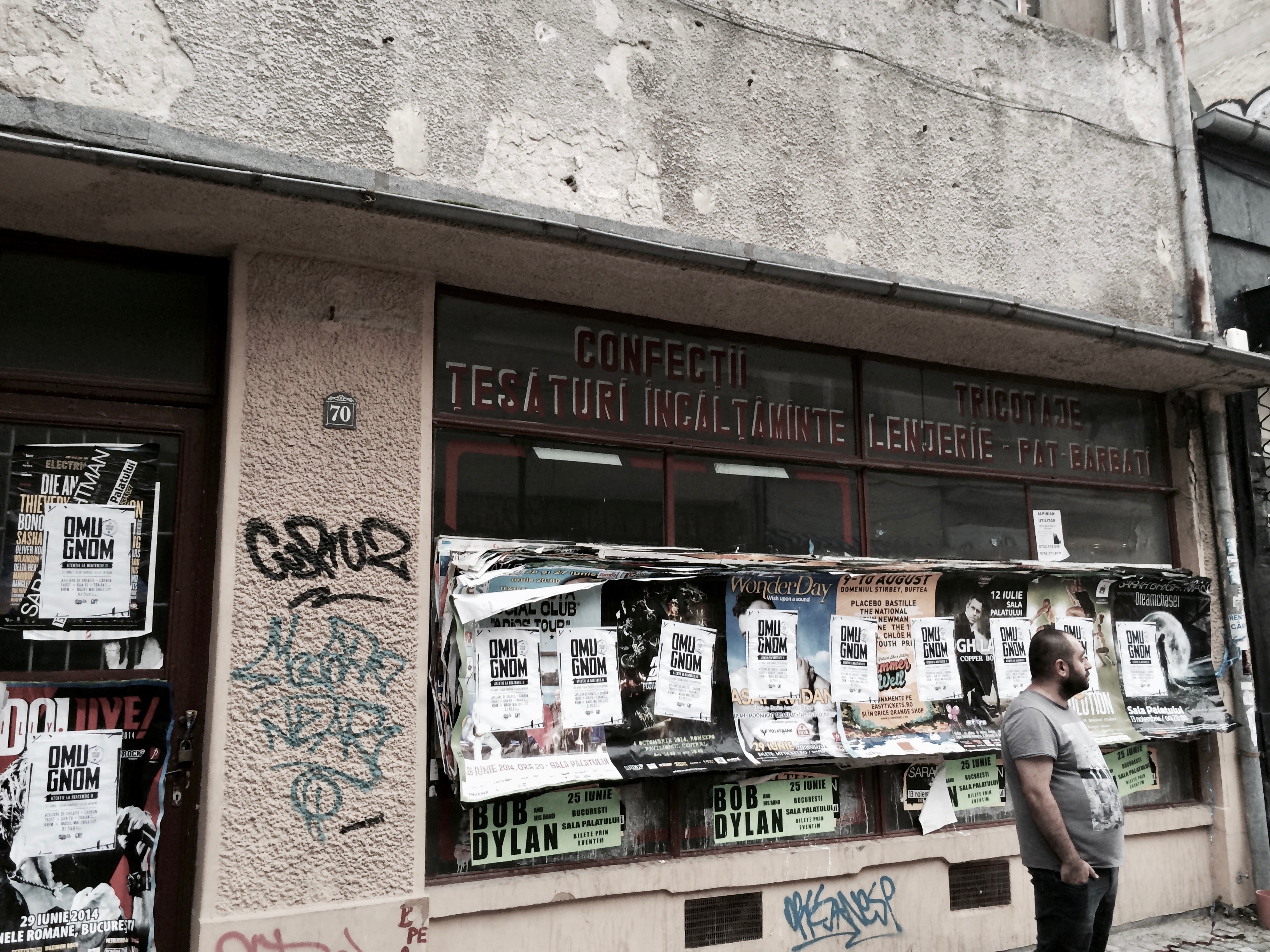 concert posters stuck