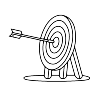 A black and white drawing of a target with an arrow in the center

AI-generated content may be incorrect.