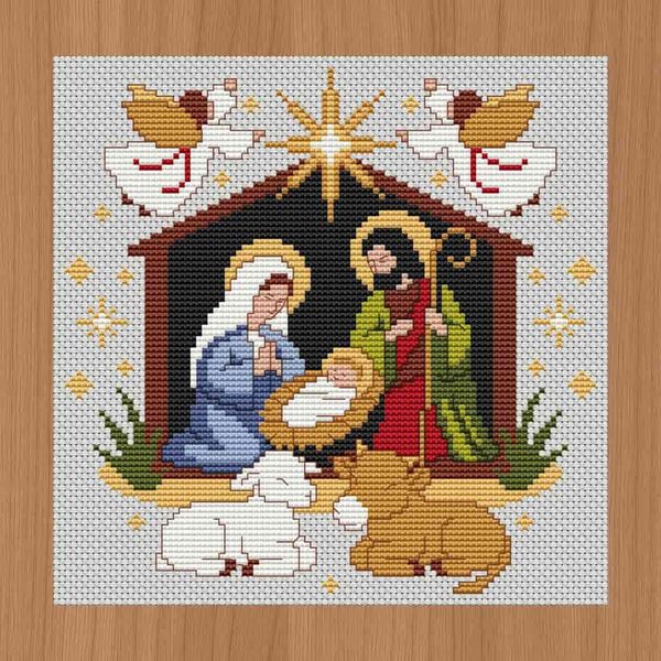 Holy Night: Nativity Cross Stitch Pattern