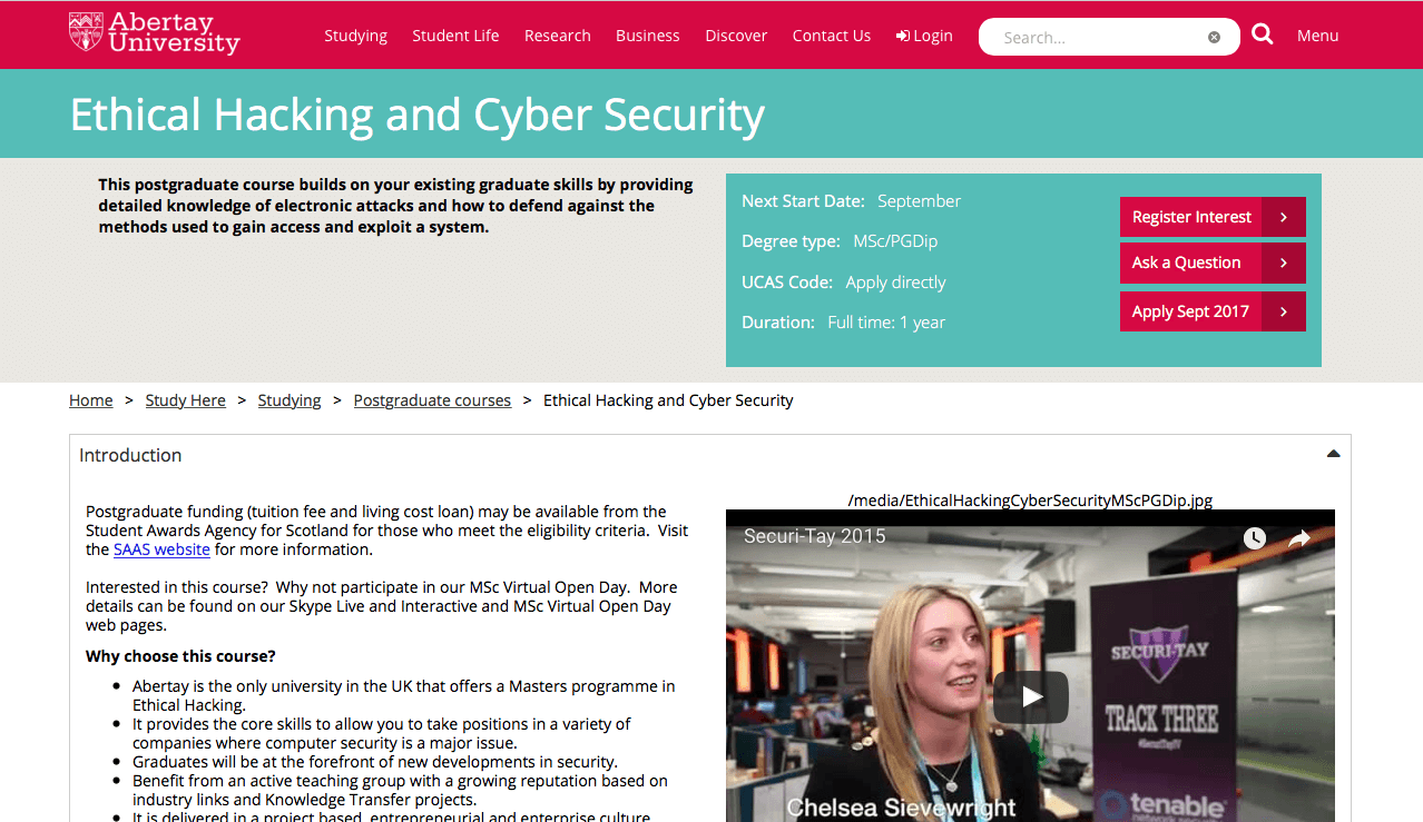 Ethical Hacking Abertay