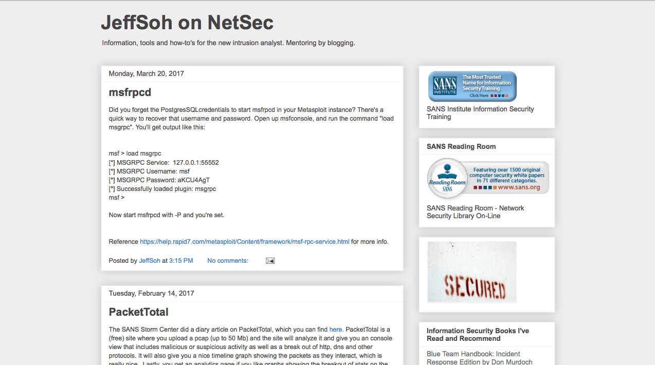 Blog Seguridad Jeff Soh on NetSec