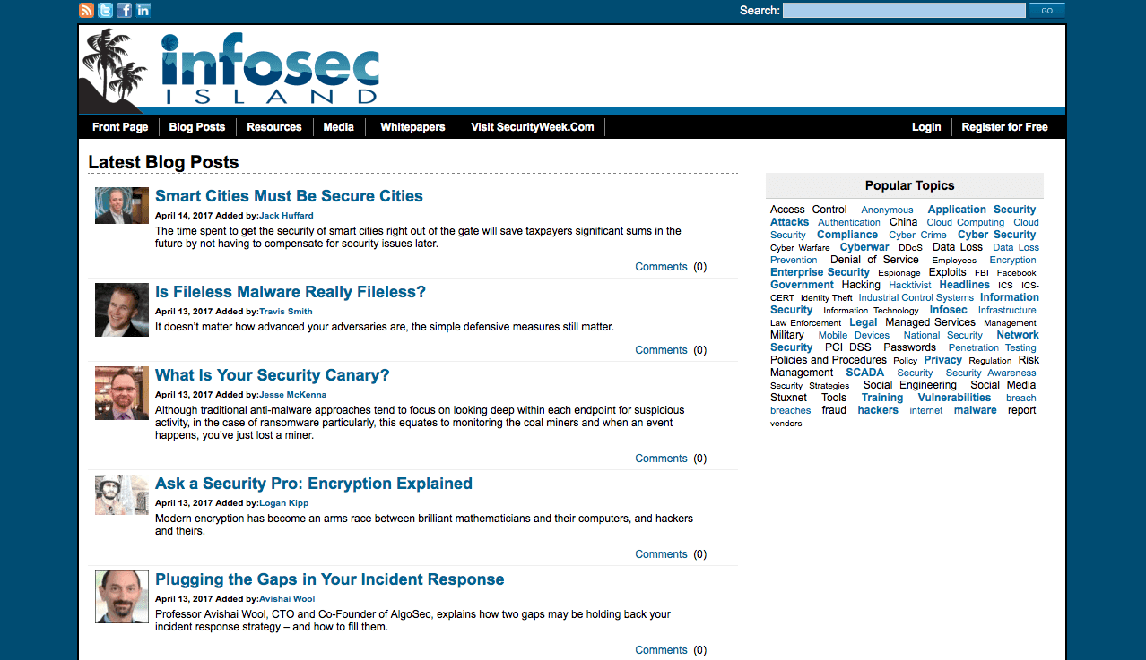 Blog Seguridad InfoSec Island