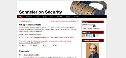 Blog Seguridad Schneier on security