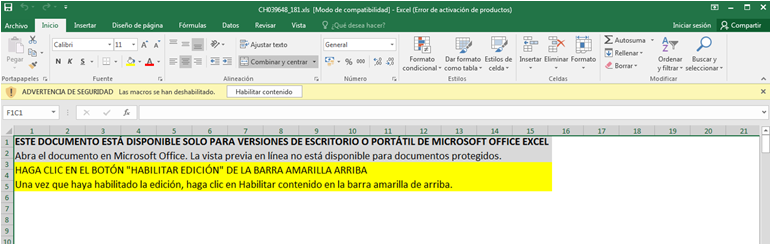 Habilitar contenido Macro ciberseguridad