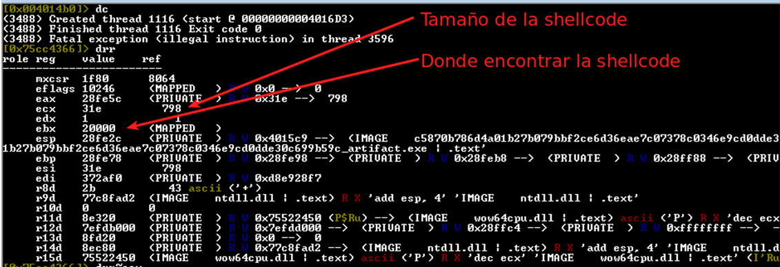 Tamaño Shellcode