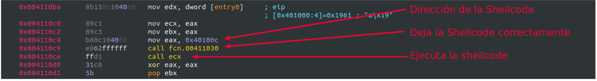 Ejecución del Shellcode