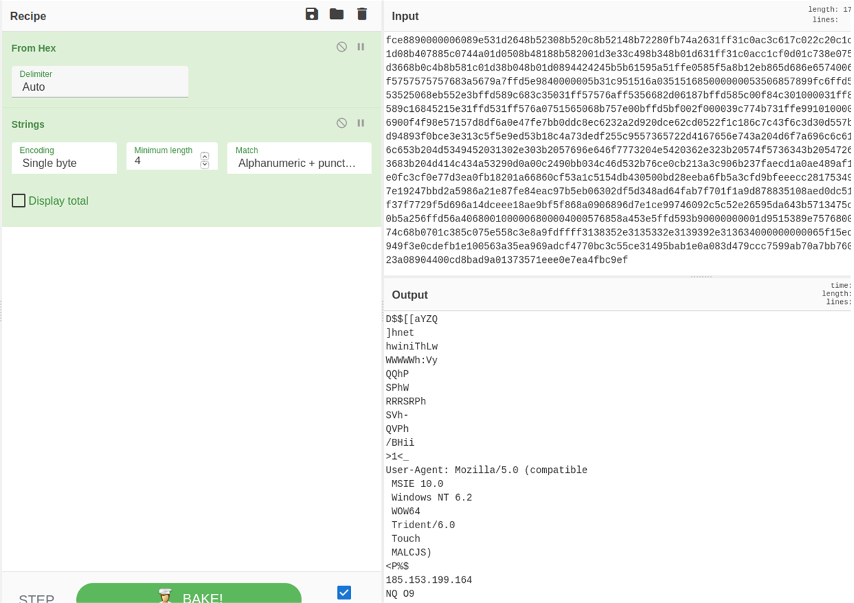 Aplicación de String en CyberChef